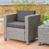 Puerta - Stylish Outdoor Club Chair With Weather Resistant Cushions - Mixed Black - Image 2