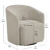 Ardena - Modern Sea Oat Swivel Barrel Chair - Beige - Image 3