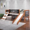 Aurea - Twin Loft Bed With Slide Slats Ststem Included - Cherry Oak / White - Image 5