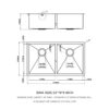 Undermount Double Bowl Kitchen Sink 16 Gauge With 9" Deep Basin - Brushed Nickel - Image 3