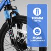 S20101 20" Kids' Bike, Boys Girls Mountain Bike Ages 8-12, 7 Speed Teenager Children Kids' Bicycles, Front Suspension Disc Brake Rear V-Brake, High Steel Frame - Blue - Image 4