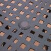 Tranquilius - Outdoor Round Dining Table With Lattice Tabletop, Umbrella Hole And Curved Legs - Bronze - Image 7