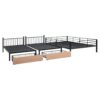 Full Over Twin & Twin Triple Bunk Bed With Drawers, Multi-Functional Frame With Desks And Shelves In The Middle - Black - Image 8