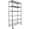 6 Tier 6000Lbs Capacity Nsf Metal Shelf Wire Shelving Unit, Heavy Duty Adjustable Storage Rack With Wheels & Shelf Liners For Commercial Grade Utility Steel Storage Rack - Black - Image 17
