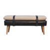 Bouclé Buffalo - Hide Leather Bench - Black - Image 5