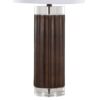 Cylinder - Fluted Contemporary Table Lamp (Set of 2) - Brown / Clear / White - Image 4