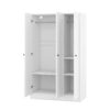 3 Door Shutter Wardrobe With Shelves - White - Image 4