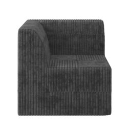 Modern Minimalist Compressed Sectional Sofa Sleeper Corduroy Couch For Living Room And Bedroom - Gray
