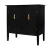 Vintage Style 2 Door Wooden Sideboard Cabinet For Living Room, Dining Room, Or Office - Black Wood - Image 5