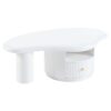 Cloud - Coffee Table, Irregular Shape Coffee Table With 1 Dreawer And Shelf For Living Room - White - Image 12