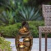 Traditional Rustic Decorative 3 Tier Water Fountain With Pot Design, With Light And Pump, For Indoor And Outdoor - Brown - Image 6