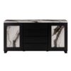 Stacey - Buffet With Storage Drawers And Marble Detailing - Black / Marble - Image 4