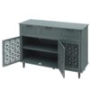 3 Door 3 Drawer Cabinet, American Furniture, Suitable For Bedroom, Living Room, Study - Dark Green - Image 14