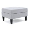 Contemporary Storage Ottoman With Tufted Waffle Stitching - Light Gray - Image 8