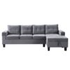 Modern Sectional Sofa Set With L Shape Chaise Lounge And Storage - Gray - Image 7