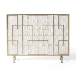 Dorothy - Modern Single Panel Iron Fire Screen - Gold