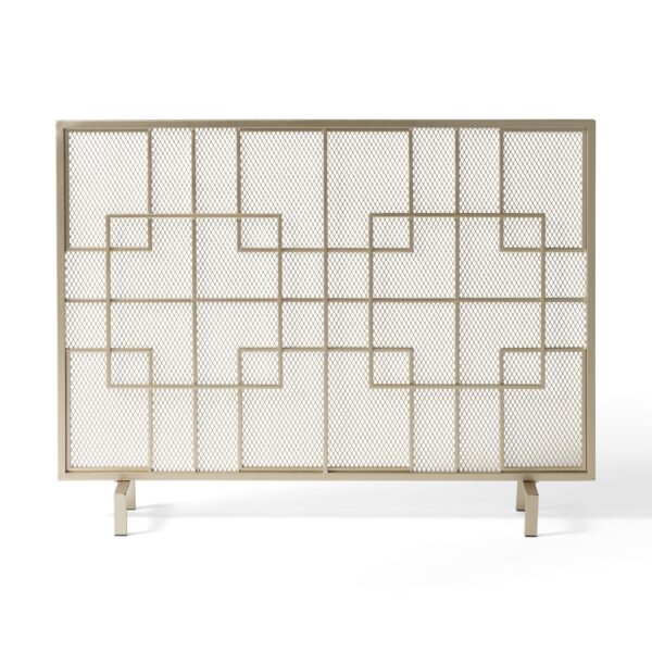 Dorothy - Modern Single Panel Iron Fire Screen - Gold