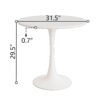 Mid Century Round Dining Table With Table Top & Pedestal Base For 2 - 4 People - White - Image 3