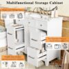 36" Bathroom Vanity With Sink, Soft Close Doors, And Adjustable Shelves Solid Frame - White - Image 5
