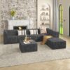 Modern Minimalist Style Corduroy Single Seat Sofa Comfy Sleeper Sofa For Living Room And Bedroom Space Efficient Design - Gray - Image 6