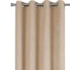 2 Pieces Set, Curtain Panel, Room Darkening, Grommet, Micro Suede, Versatile Use - Brown - Image 4