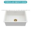 27" Undermount Single Bowl Kitchen Sink Rectangular Deep Bas With Dual Mount Installation - White - Image 11