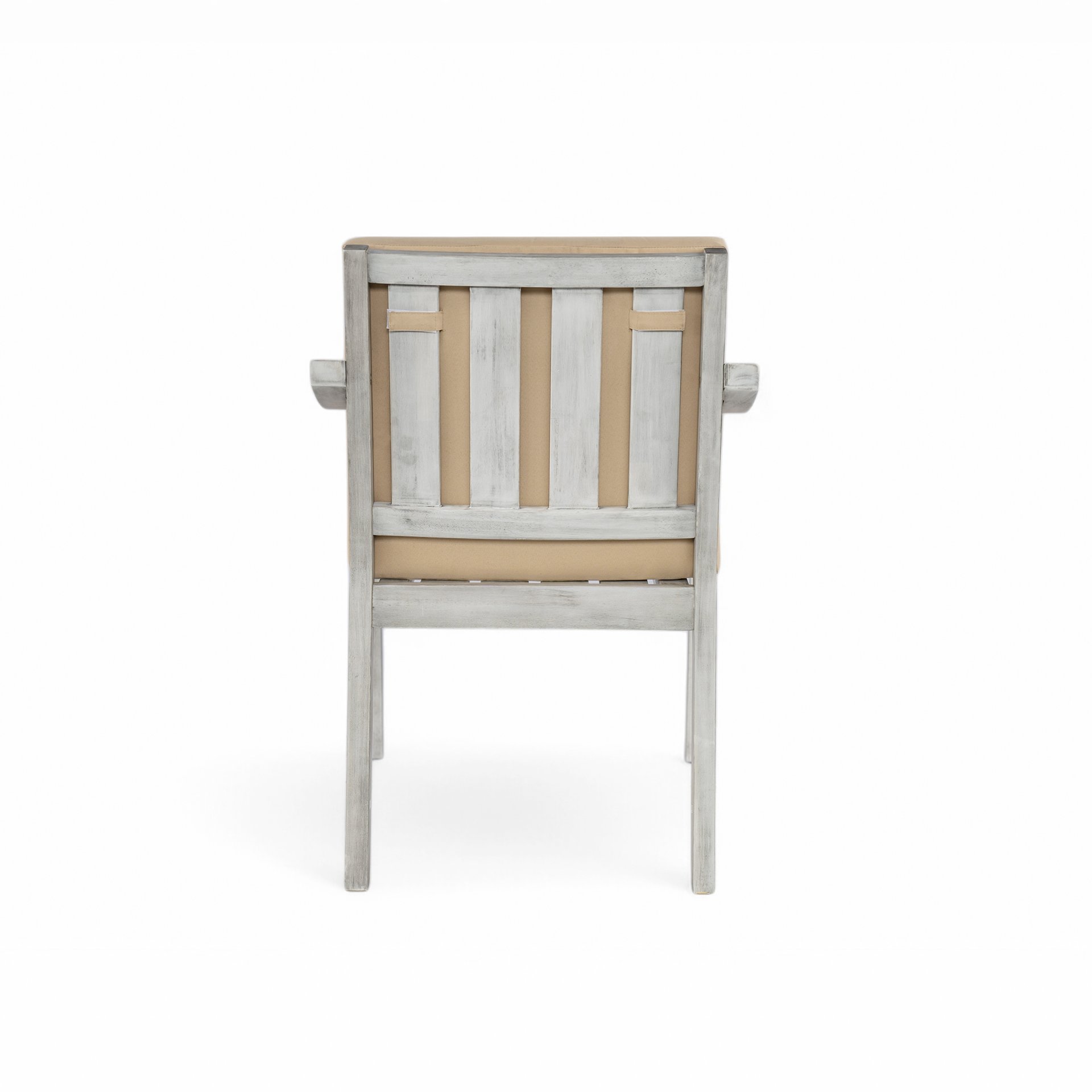 Outdoor Dinning Set 4 Person Outdoor Wooden Dinning Set With An Umbrella Hole And Removable Cushions For Patio, Backyard, Garden - Antique Gray - Image 15