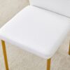 Luxury Simple Chair (Set of 6) High Resilience Dining Chair With Vertical Stripe Design - White / Gold - Image 11