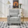 Accent Chair With Arms, Comfy Armchair For Living Room - Gray - Image 2
