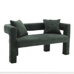 Modern Loveseat Sofa, Comfy Upholstered 2 Seater - Emerald