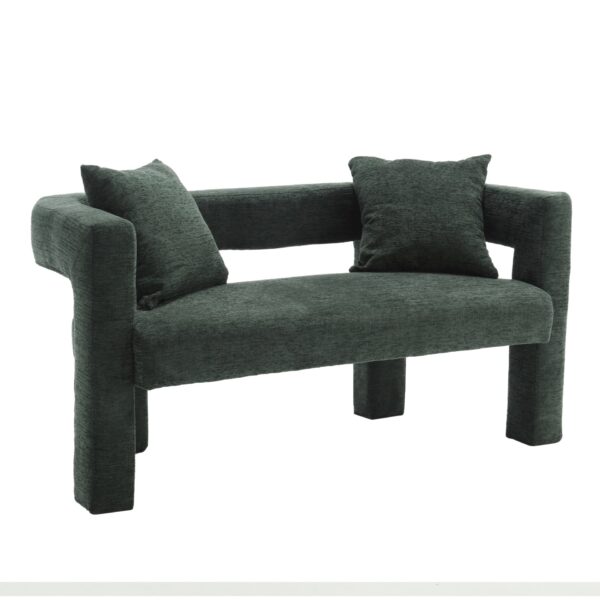 Modern Loveseat Sofa, Comfy Upholstered 2 Seater - Emerald