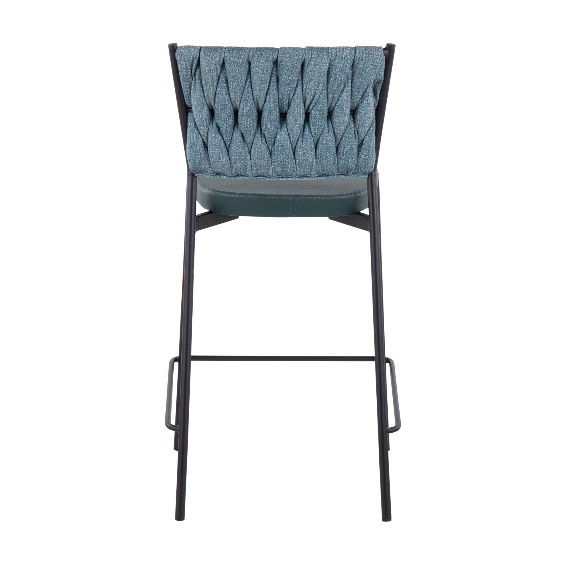 Tania - Braided Contemporary Counter Stool (Set of 2) - Black / Green / Sea Green - Image 5