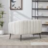 Glam Mini Loveseat, Accent Couch - Ivory - Image 7