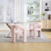 Contemporary Designed Velvet Upholstered Accent / Dining Chair With Armrests - Pink - Image 10