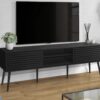 TV Stand, Media Entertainment Center, Storage Cabinet, Console, Storage Shelves, Bedroom, Living Room, Contemporary, Modern - Black - Image 14
