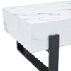 Minimalist Marble Patterned Coffee Table With Black Metal Legs - White / Black - Image 19