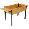 Versatile Raised Garden Bed With Metal Legs And Folding Storage Shelf For Outdoor Use - Black / Brown - Image 5