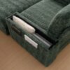 Oversized Chaise Lounge Indoor Rabbit Fur Sofa Bed With Storage Ottoman And Armrests Cup Holders With Deep Seat - Green - Image 9