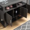 Buffet Kitchen Cabinet, Display Cabinet With Multi - Shelving - Distressed Gray - Image 2
