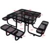 Square Outdoor Steel Picnic Table, With Umbrella Pole - Black - Image 7