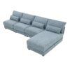 Oversized Deep Seat Sectional Sofa With Reversible Chaise, Loop Yarn Fabric 5 Seat Armless Indoor Furniture, Convertible L-Shaped Couch - Blue - Image 5