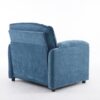 Oversized Reading Armchair With Thick Cushions, High Back Support - Blue - Image 11