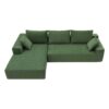 Modular Sectional Living Room Sofa Set, Modern Minimalist Style Couch, Upholstered Sleeper Sofa Salon, 2 Piece Free Combination, L-Shape - Green - Image 3