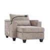 Convertible Chaise Lounge Sofa Chair With USB Ports, Cup Holders, Phone Holder, Storage - Brown - Image 19