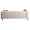 Chesterfield - Modern Tufted Velvet Living Room Sofa, 84.25''W Couch - Cream - Image 9