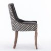 Ultra Side Dining Chair, Thickened Fabric Chairs With Neutrally Toned Solid Wood Legs, Bronze Nail Head (Set of 2) - Blue - Image 6