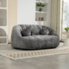 Durable Comfort High Back Bean Bag Sofa Lounger For Adults And Kids - Gray - Image 2