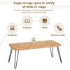 Modern Coffee Table Tea Table, Cocktail Table With With Chevron Pattern & Metal Hairpin Legs For Living Room - Natural - Image 6
