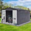 10'x12' Garden Sheds Outdoor Storage Sheds - Dark Gray - Image 5