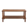 Modern 2 Tier Coffee Table For Living Room Furniture, Rectangular Center Table With Open Storage Shelf, Rounded Rubberwood Legs, Stable And Durable - Walnut - Image 22